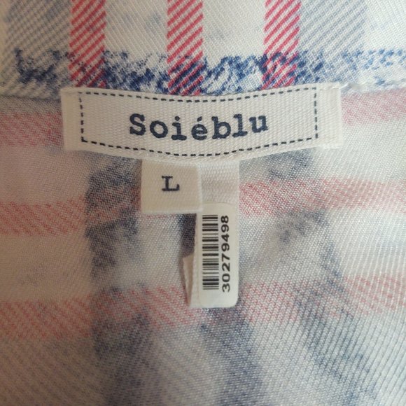 Soieblu High-Low button up Top with Collar Size Large - Picture 4 of 5